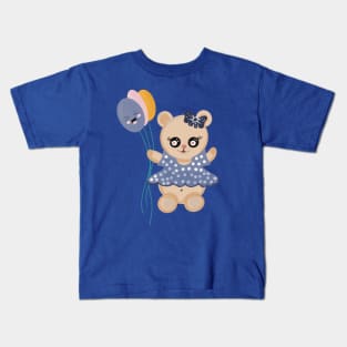 Girly teddy bear with balloons Kids T-Shirt